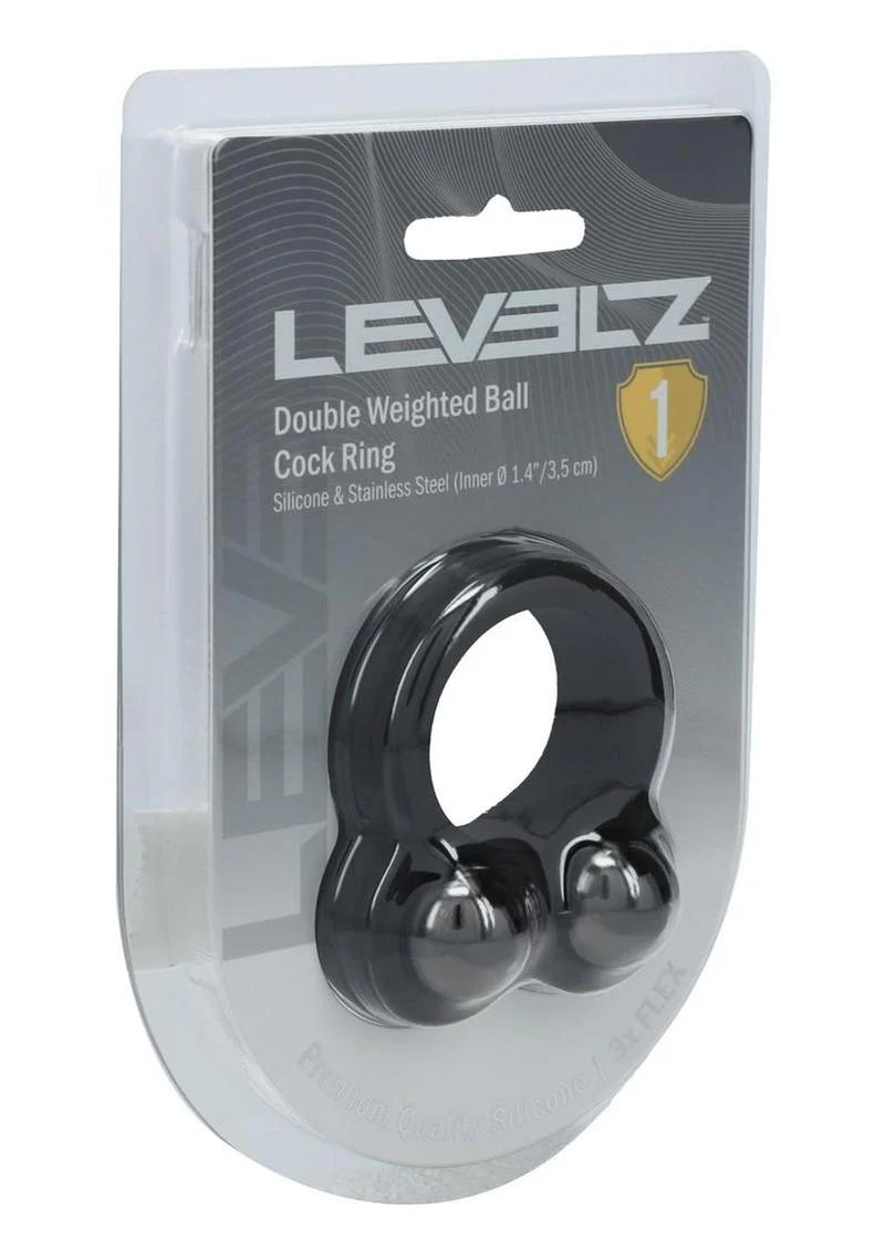 Levelz Liquid Silicone Double Weighted Ball Cock Ring - Image 2