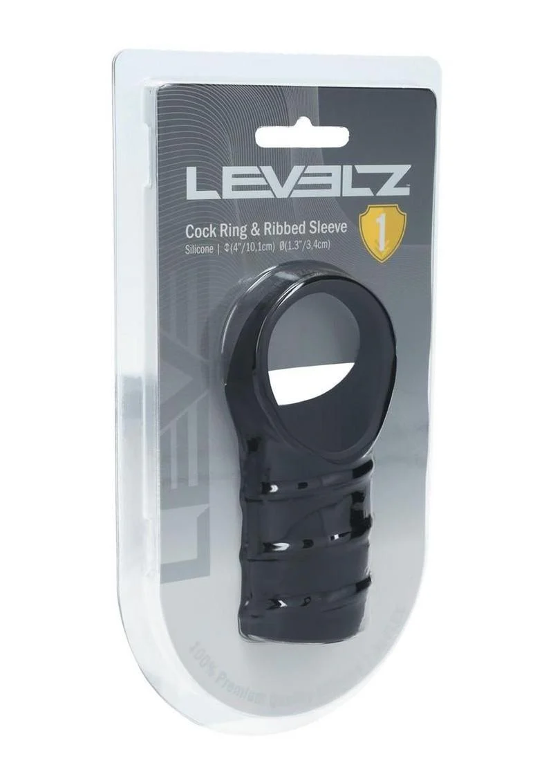 Levelz Silicone Cock Ring and Ribbed Sleeve - Image 2