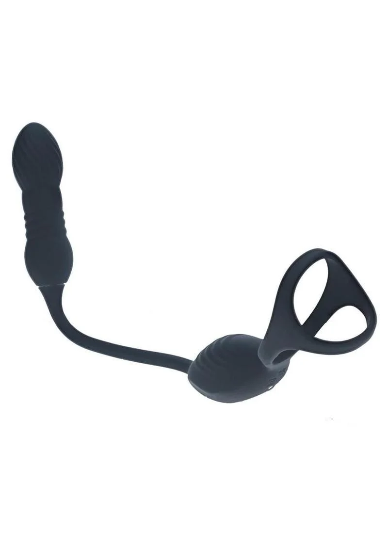 Levelz Vibrating and Thrusting Silicone Rechargeable Tri O Cock Ring with Prostate Stimulator - Image 3