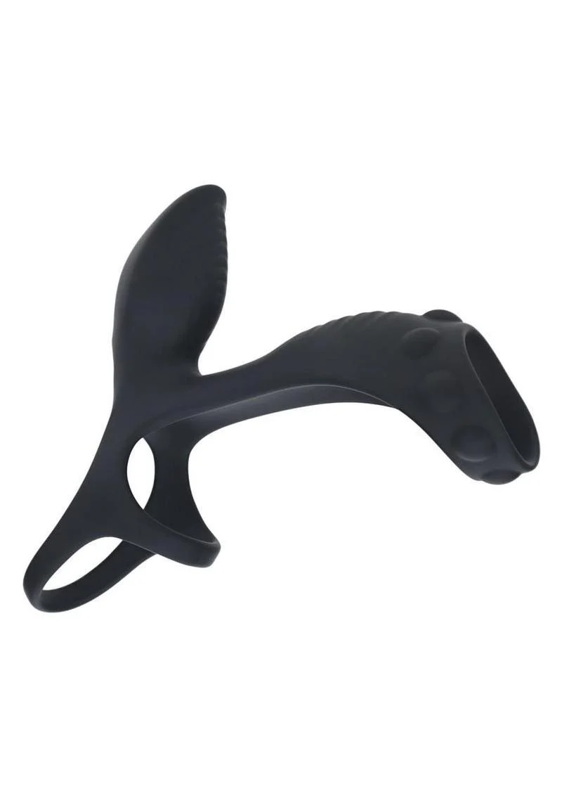 Levelz Vibrating Silicone Rechargeable Cock and Ball Ring with Shaft Loop