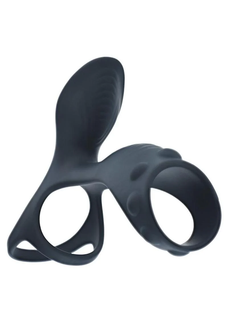 Levelz Vibrating Silicone Rechargeable Cock and Ball Ring with Shaft Loop - Image 4