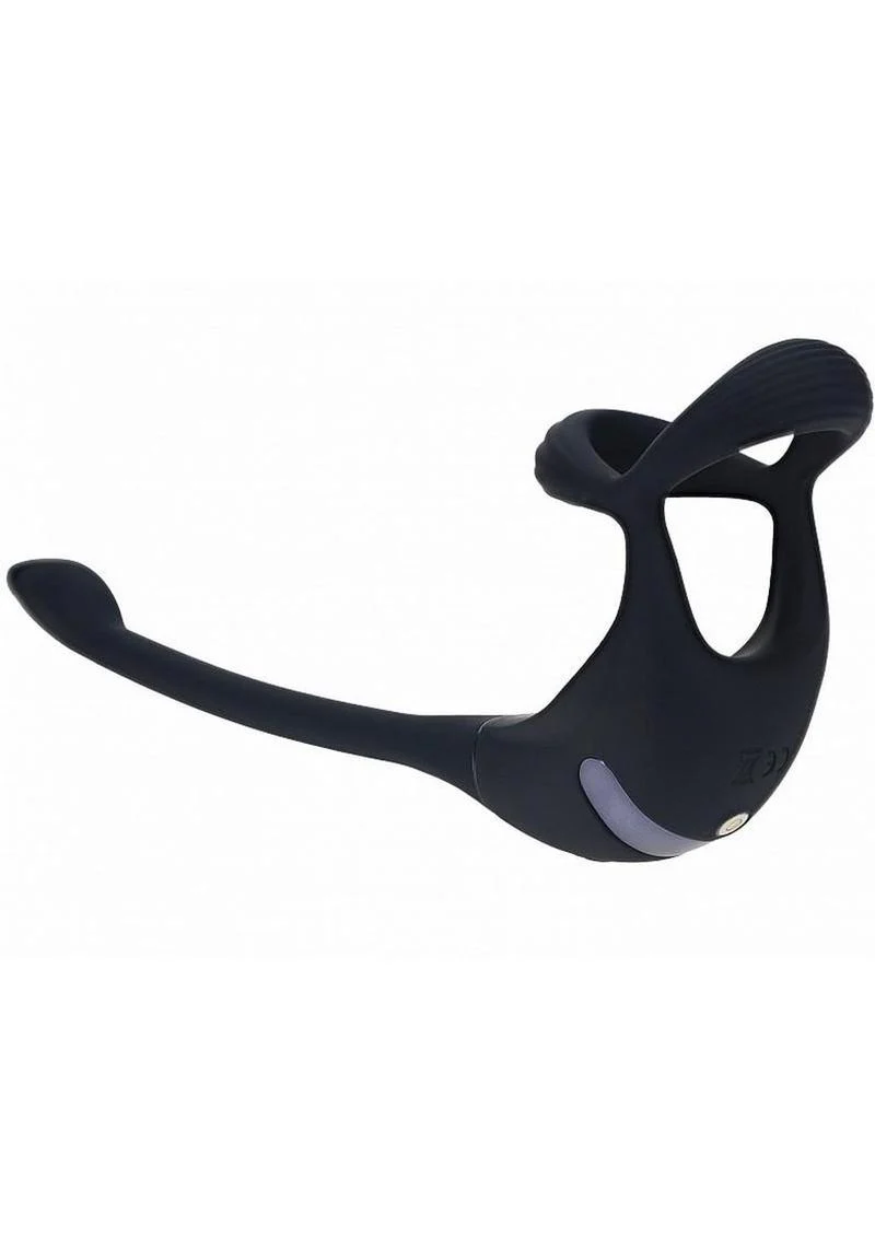 Levelz Vibrating Silicone Rechargeable Tri O Cock Ring with Prostate Stimulator and Remote Control - Image 3