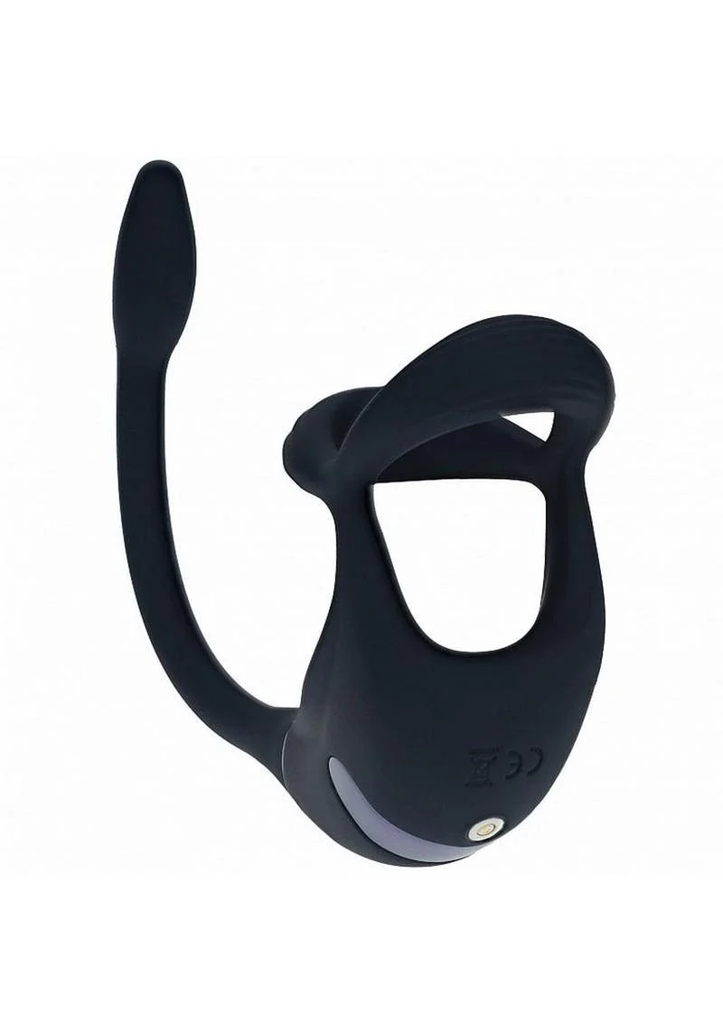 Levelz Vibrating Silicone Rechargeable Tri O Cock Ring with Prostate Stimulator and Remote Control - Image 4