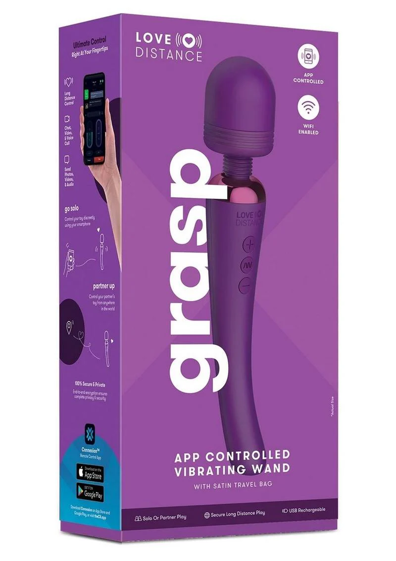 Love Distance Grasp App Controlled Silicone Rechargeable Wand - Image 2