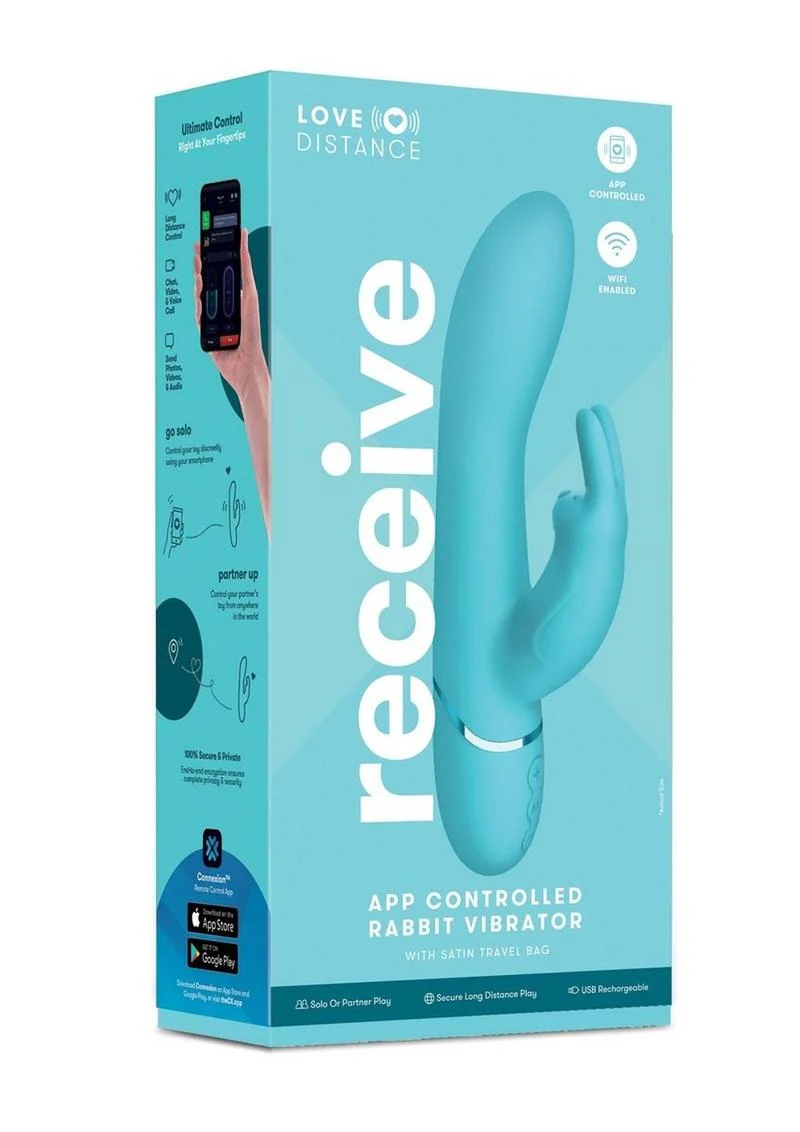 Love Distance Receive App Controlled Silicone Rechargeable Rabbit Vibrator - Image 2
