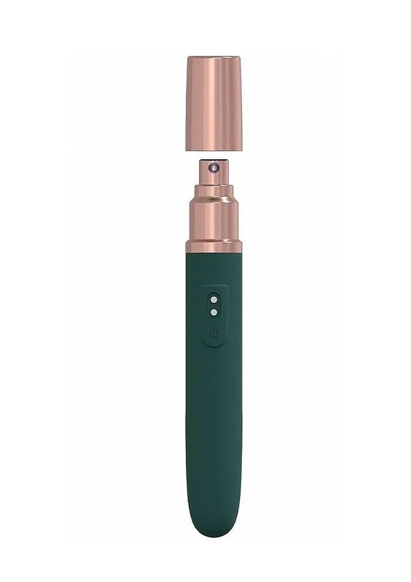 Loveline The Traveler Rechargeable 10 Speed Travel Vibrator - Green - Holds Lubricant - Image 3