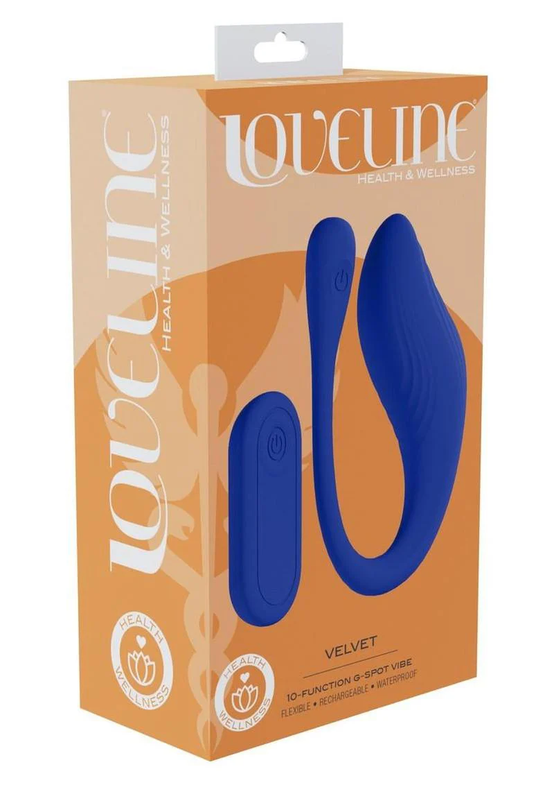 Loveline Velvet G-Spot 10 Function Rechargeable Silicone Vibrator with Remote Control - Image 2