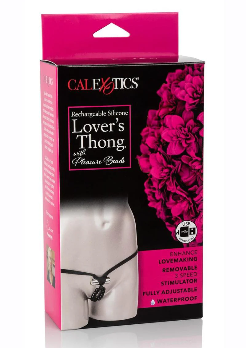 Lover's Vibrating Thong Panty Vibe with Pleasure Beads - Image 2