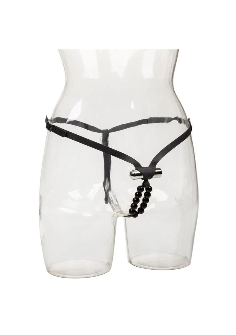 Lover's Vibrating Thong Panty Vibe with Pleasure Beads - Image 3