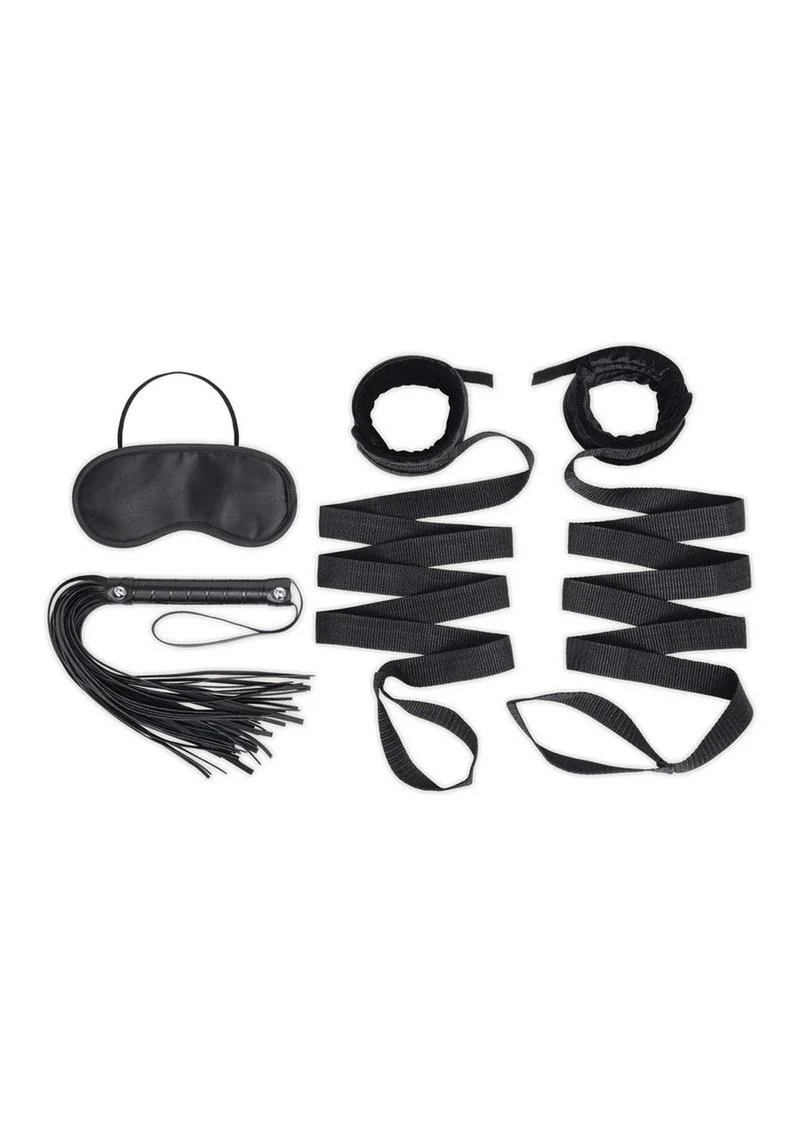 Lux Fetish Bondage Bed Strap and Flogger Kit