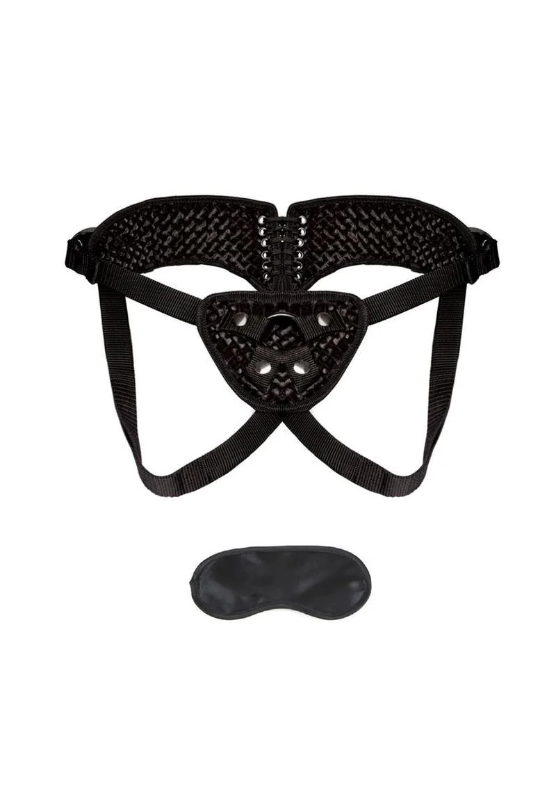 Lux Fetish Diamond Velvet Strap-On Corset Adjustable - Image 4