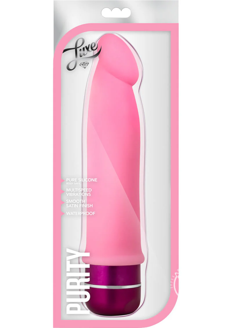 Luxe Purity Vibrating Dildo 7.5in Silicone - Image 2