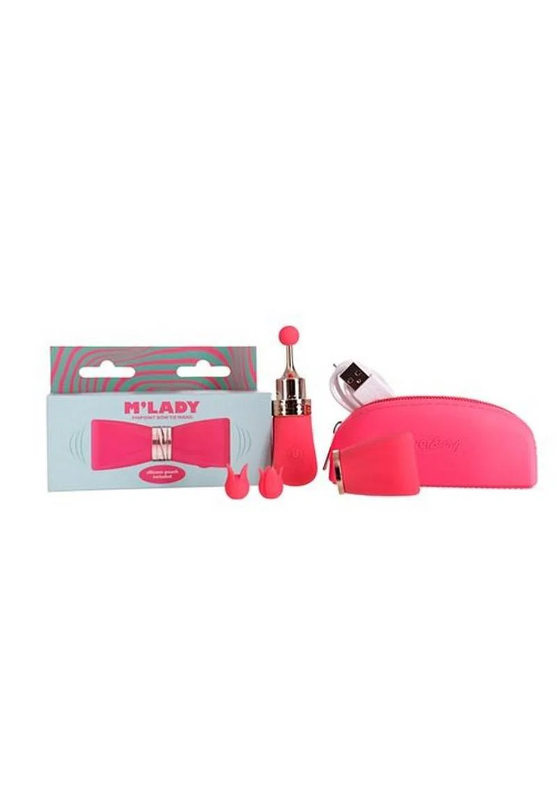 M'lady Pinpoint Silicone Rechargeable Bow Tie Wand - Image 4