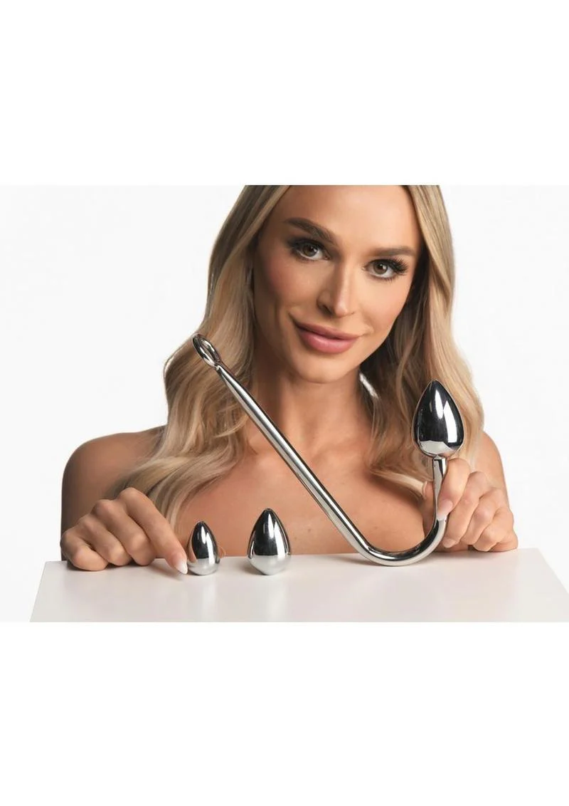 Master Series Anal Hook Trainer with 3 Plugs - Stainless - Image 4