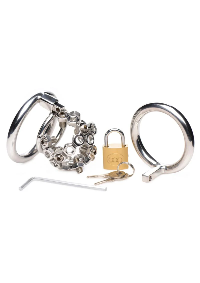 Master Series Bolted Chastity Cage with Spikes - Image 2