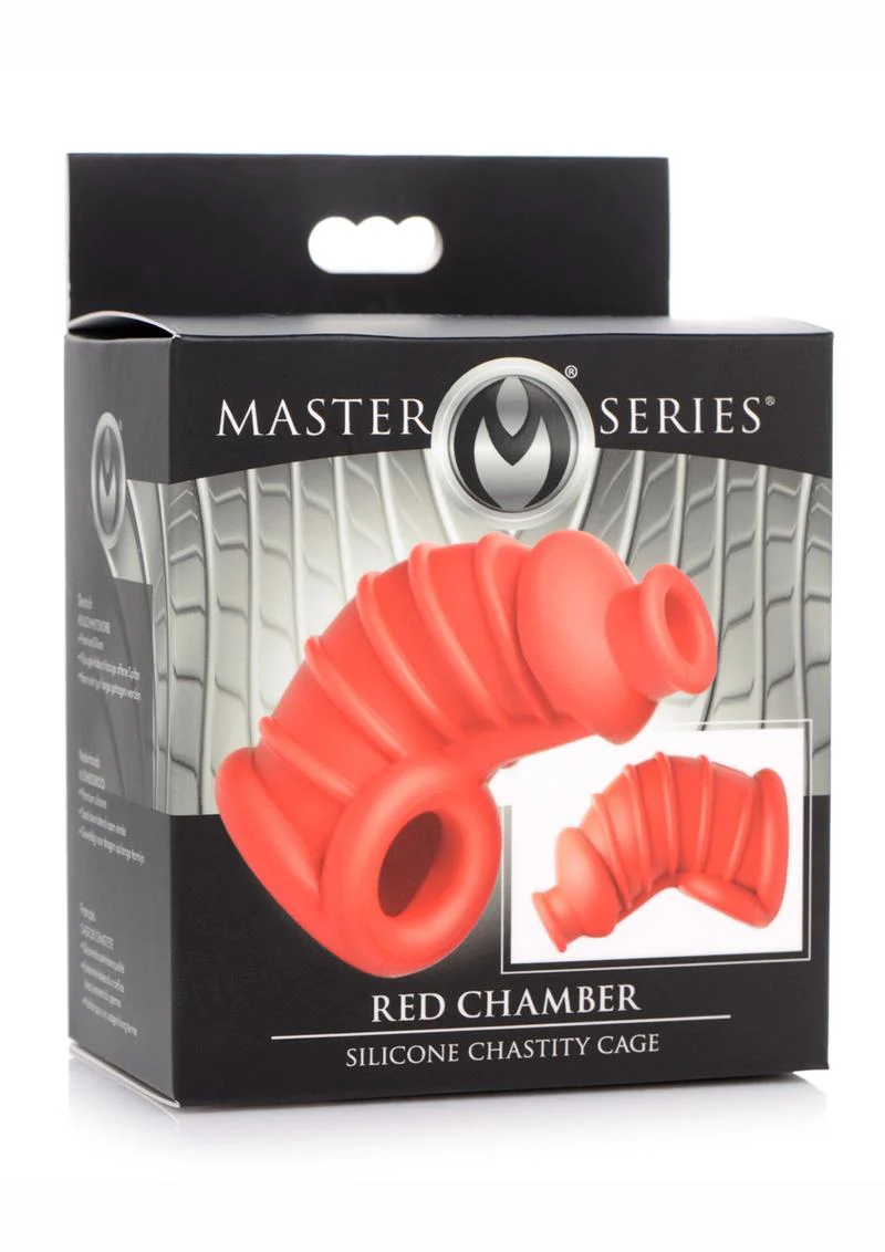 Master Series Crimson Chamber Silicone Chastity Cage - Image 2