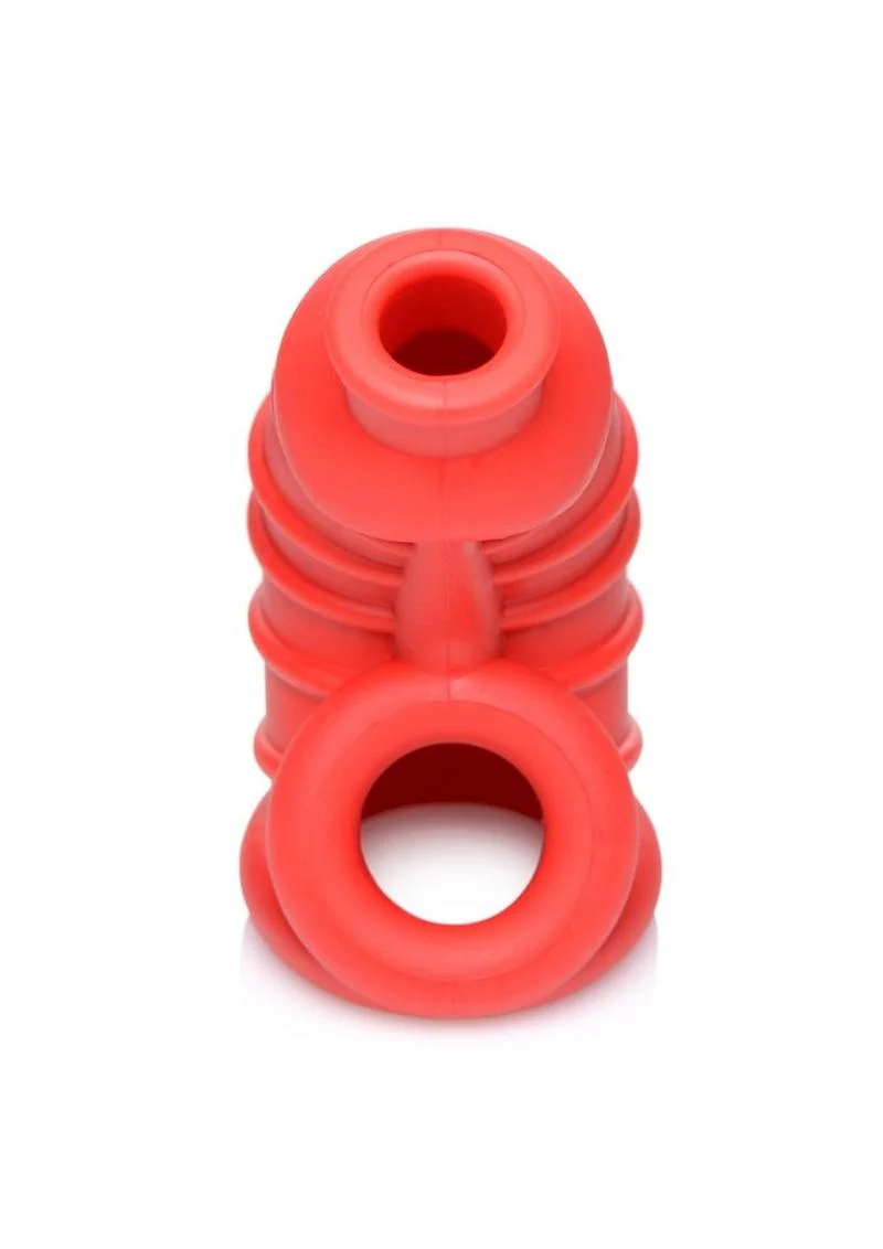 Master Series Crimson Chamber Silicone Chastity Cage - Image 4
