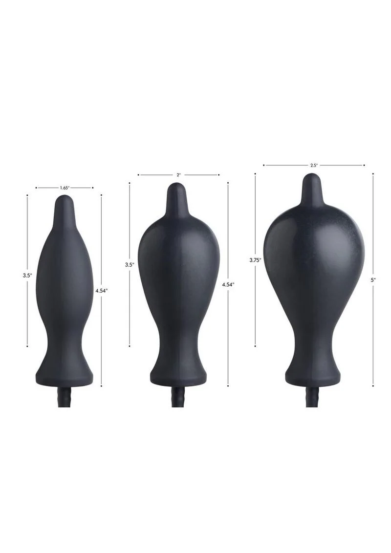 Master Series Dark Inflator Inflatable Silicone Anal Plug - Image 4