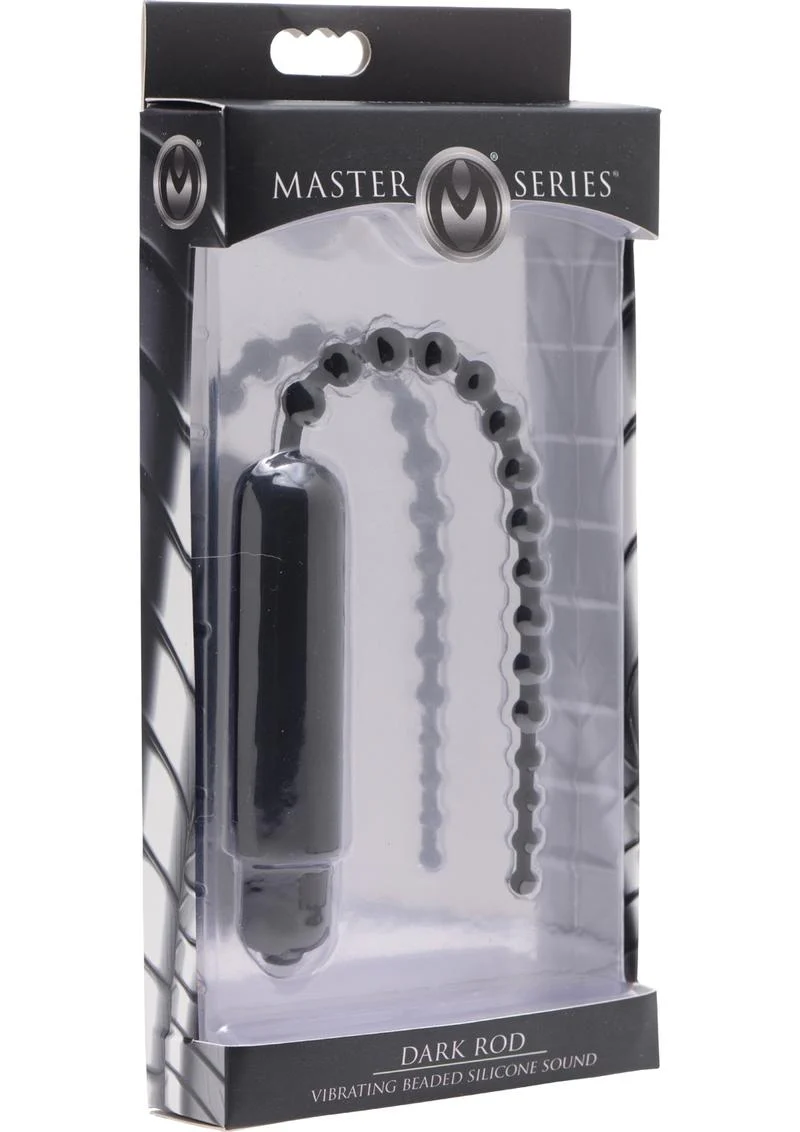 Master Series Dark Rod Vibrating Beaded Silicone Sound - Image 2