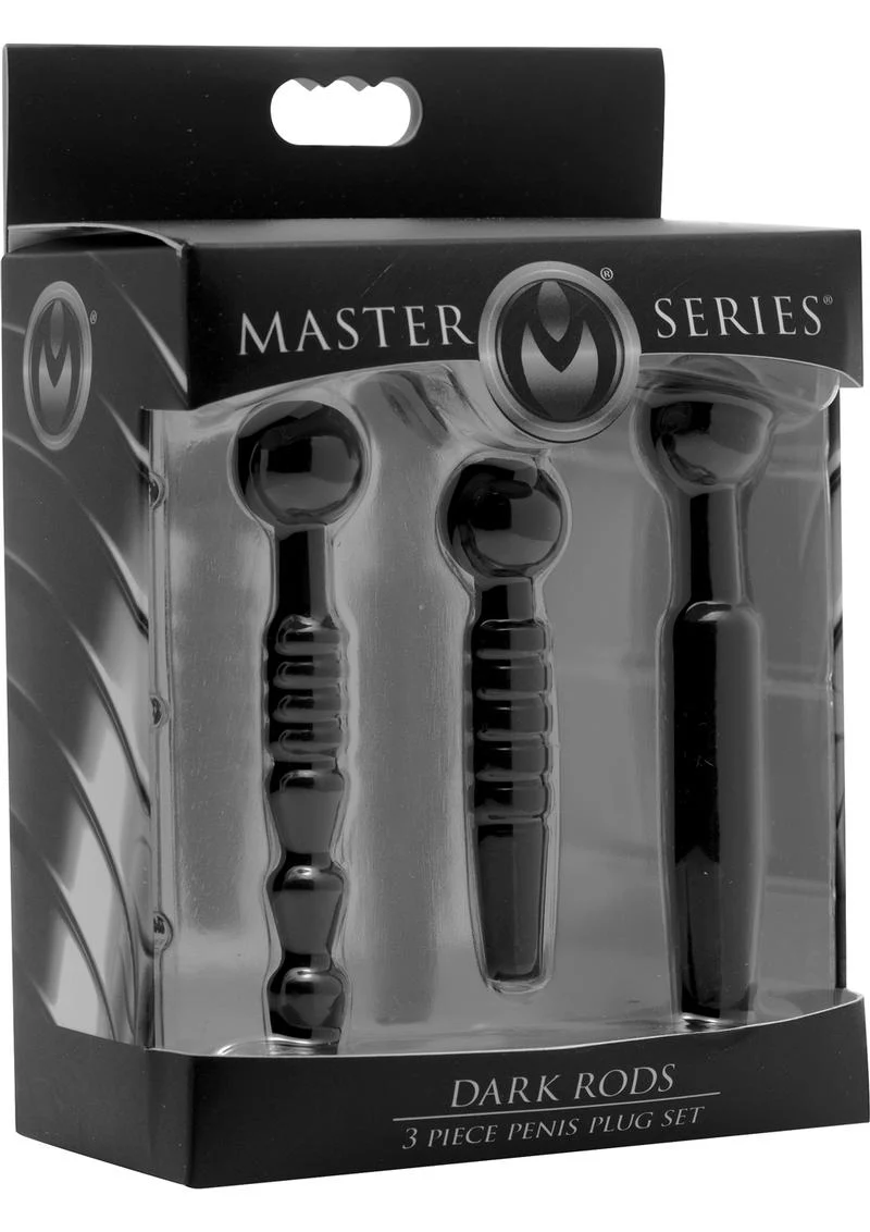 Master Series Dark Rods 3 Piece Silicone Penis Plug - Image 2