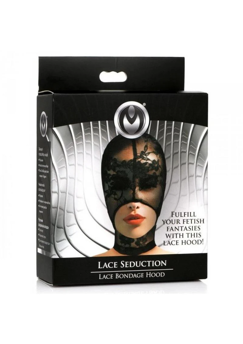 Master Series Lace Seduction Lace Bondage Hood - Image 2