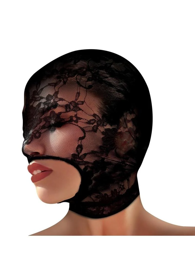 Master Series Lace Seduction Lace Bondage Hood - Image 3
