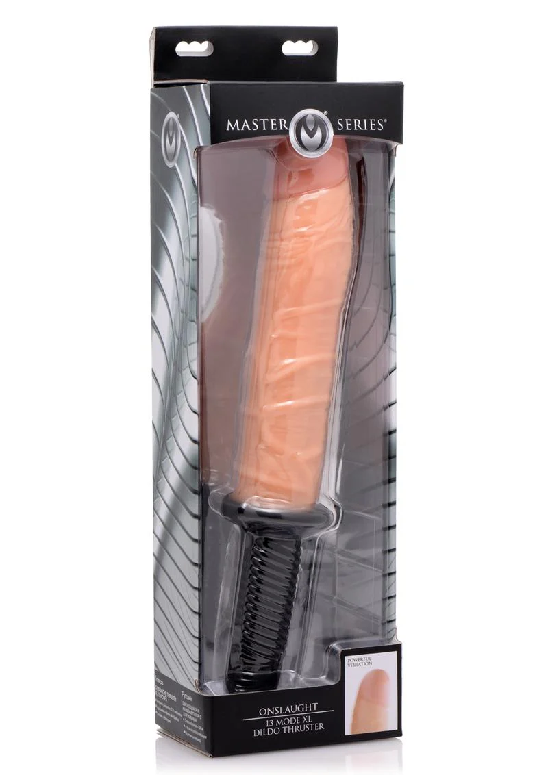 Master Series Onslaught XL Vibrating 9in Dildo Thruster - Image 2