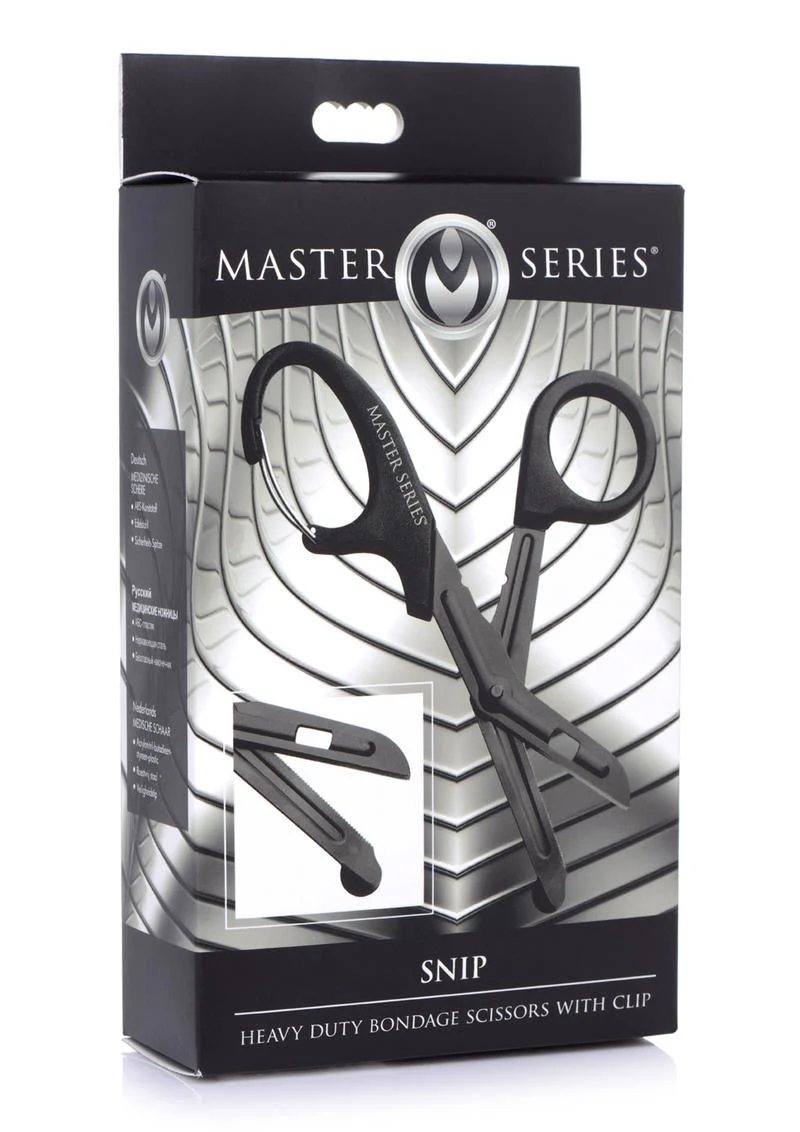 Master Series Snip Heavy Duty Bondage Stainless Steel Scissors with Clip - Image 2