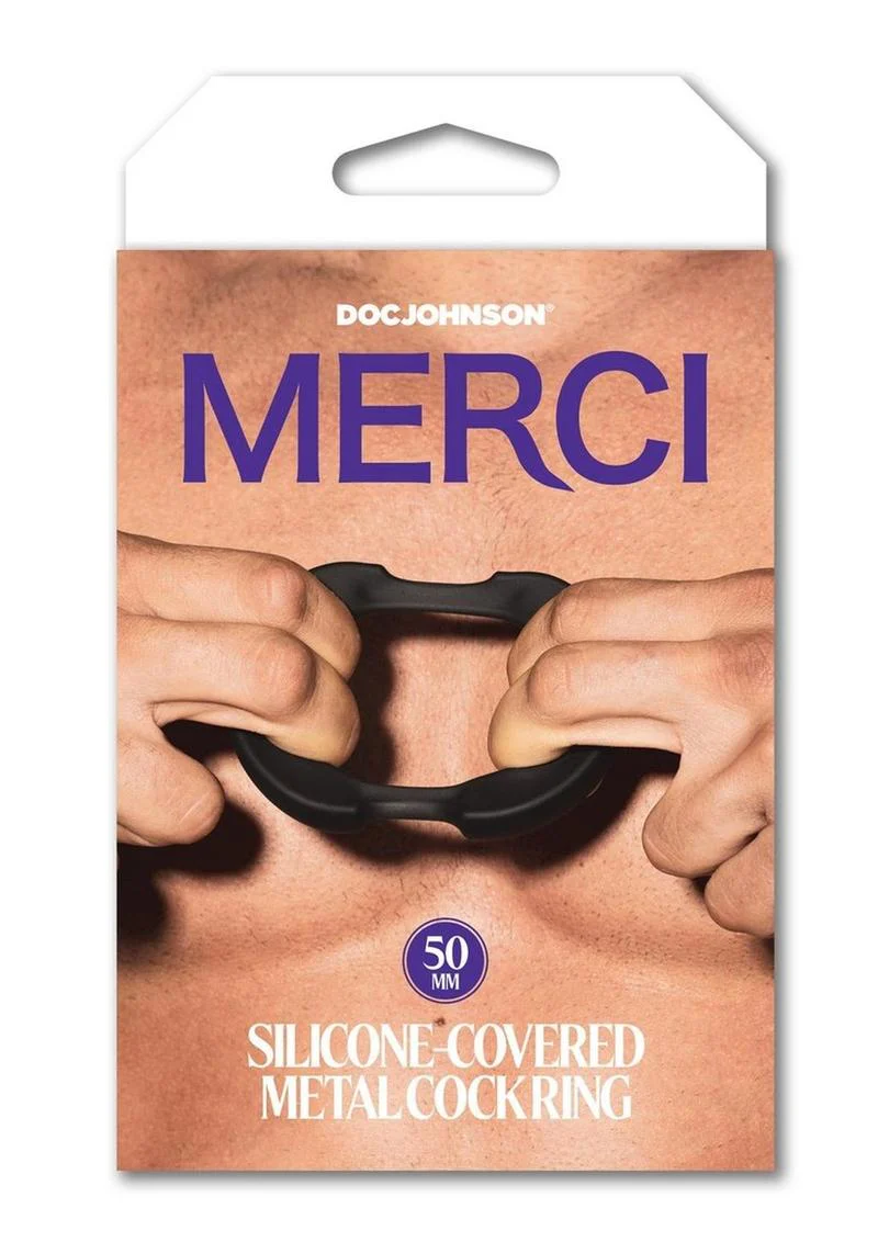 Merci Silicone Covered Metal Cock Ring - Image 4
