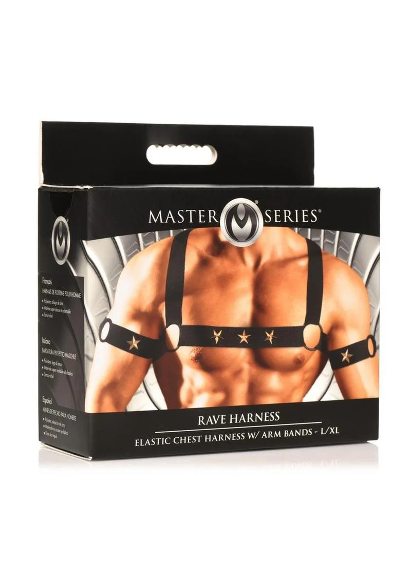 Ms Rave Chest Harness Lxl Blk/Gld - Image 2