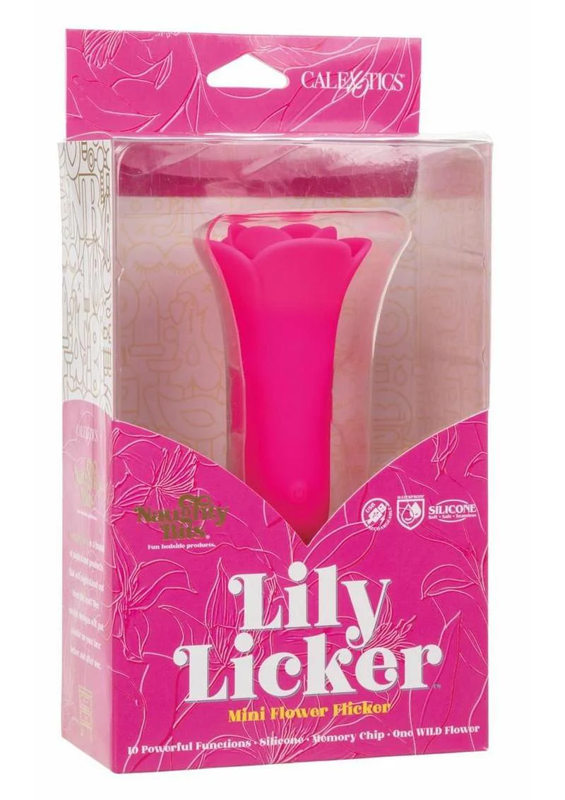 Naughty Bits Lily Licker Mini Flower Flicker Rechargeable Silicone Vibrator - Image 2