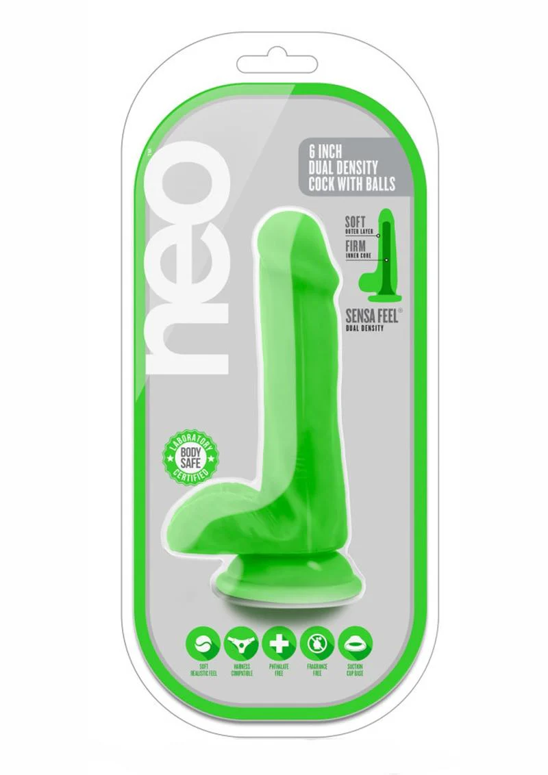 Neo Dual Density Dildo with Balls - Image 5