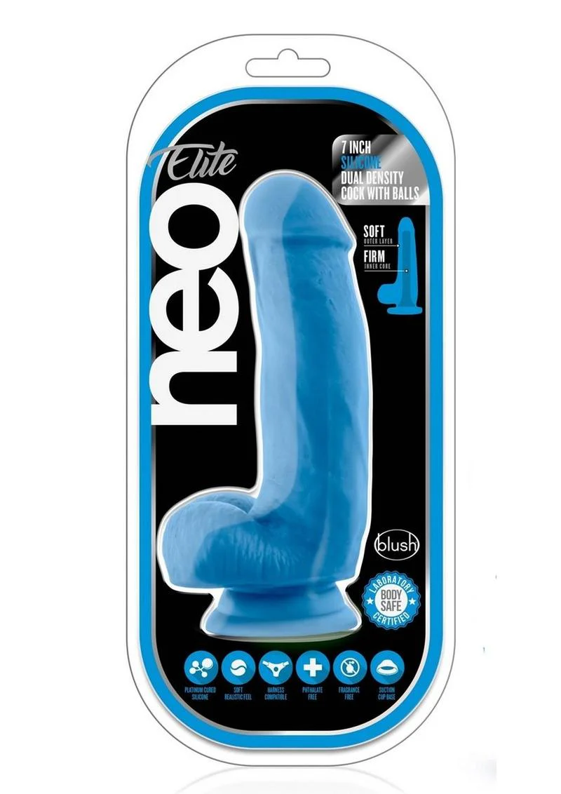 Neo Elite Silicone Dual Density Cock with Balls - Image 2