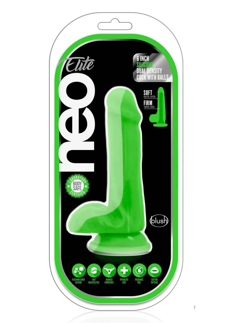 Neo Elite Silicone Dual Density Dildo with Balls - Image 11
