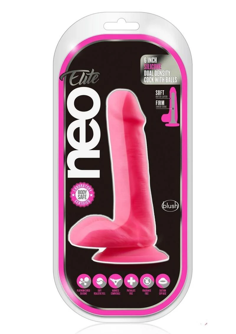 Neo Elite Silicone Dual Density Dildo with Balls - Image 14