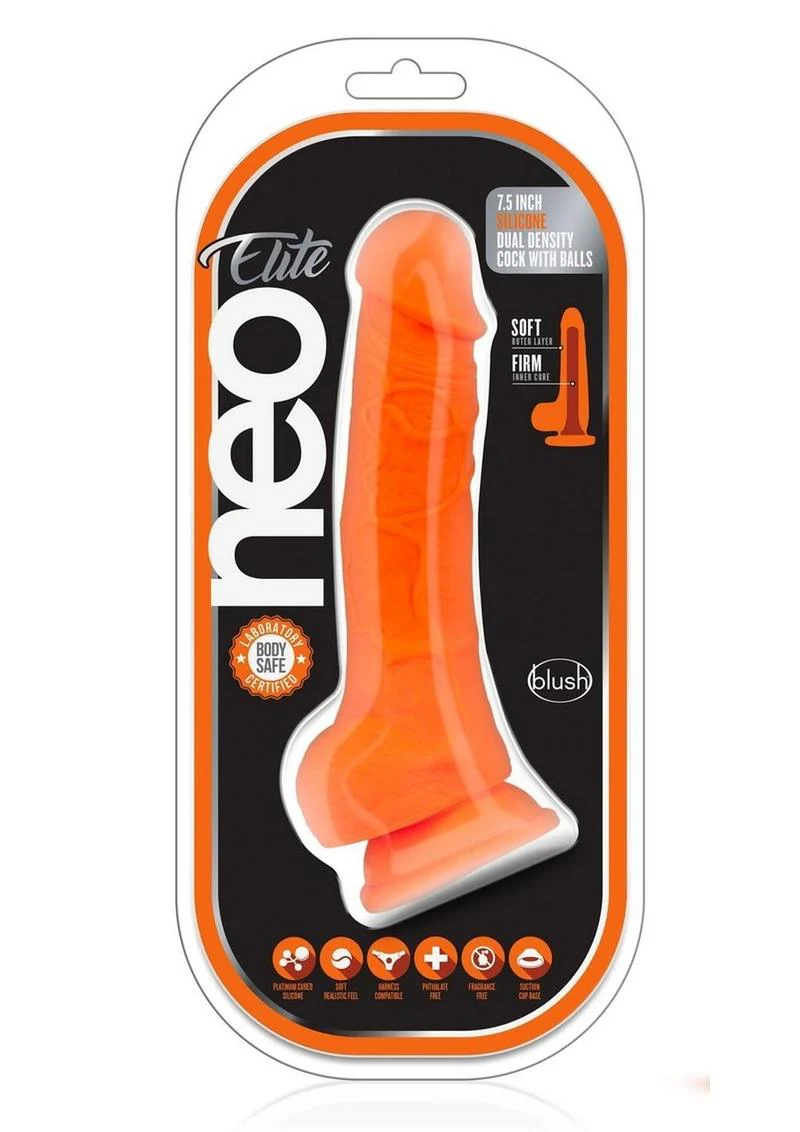Neo Elite Silicone Dual Density Dildo with Balls - Image 17
