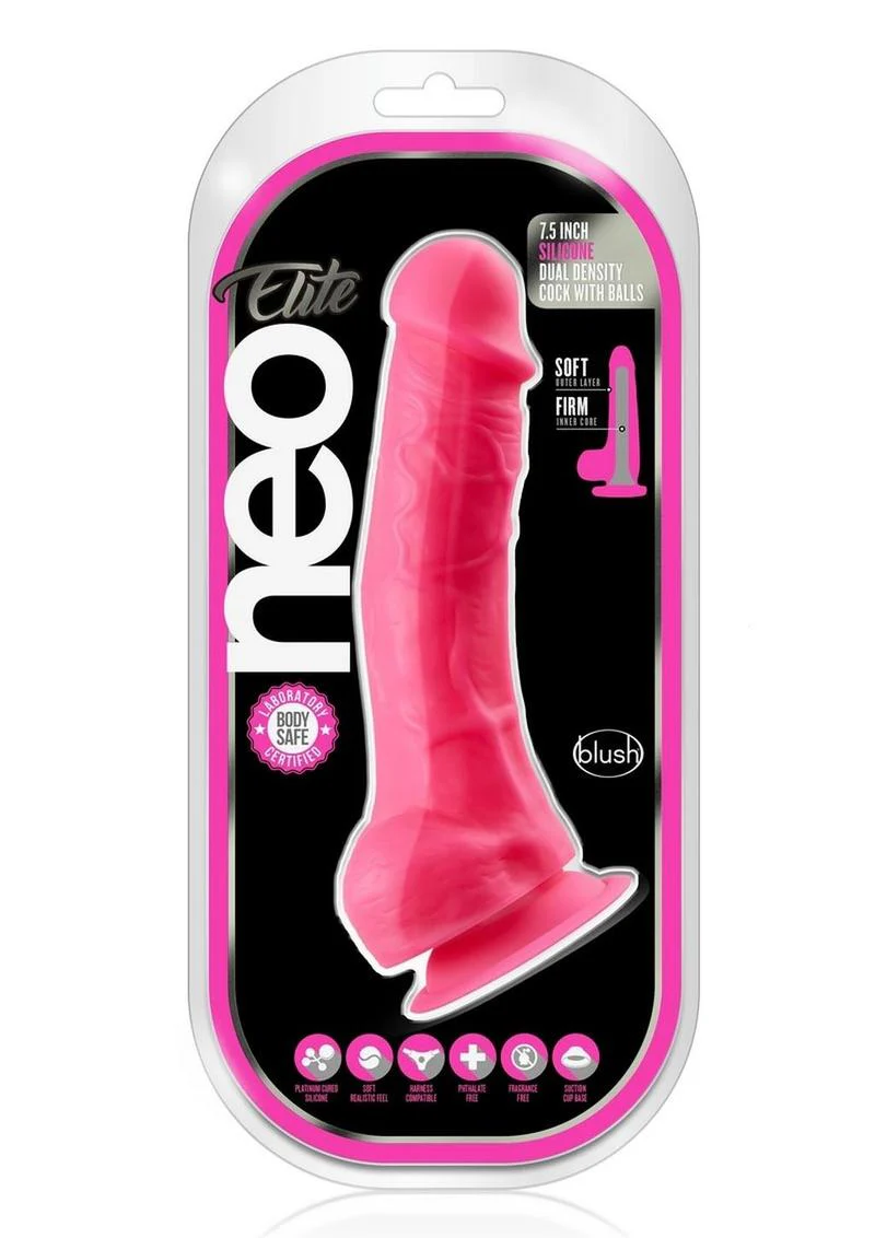 Neo Elite Silicone Dual Density Dildo with Balls - Image 20