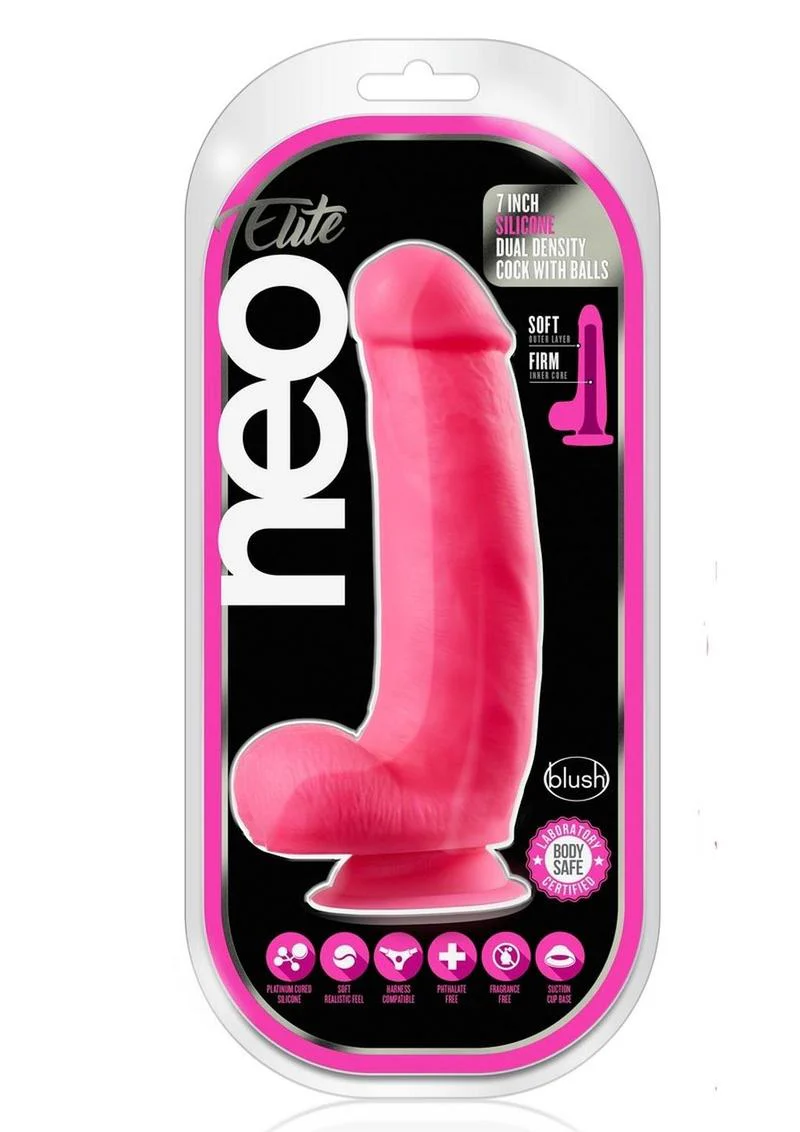 Neo Elite Silicone Dual Density Dildo with Balls - Image 23