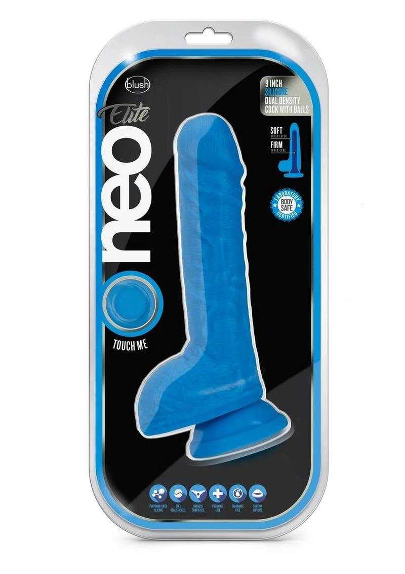 Neo Elite Silicone Dual Density Dildo with Balls - Image 26