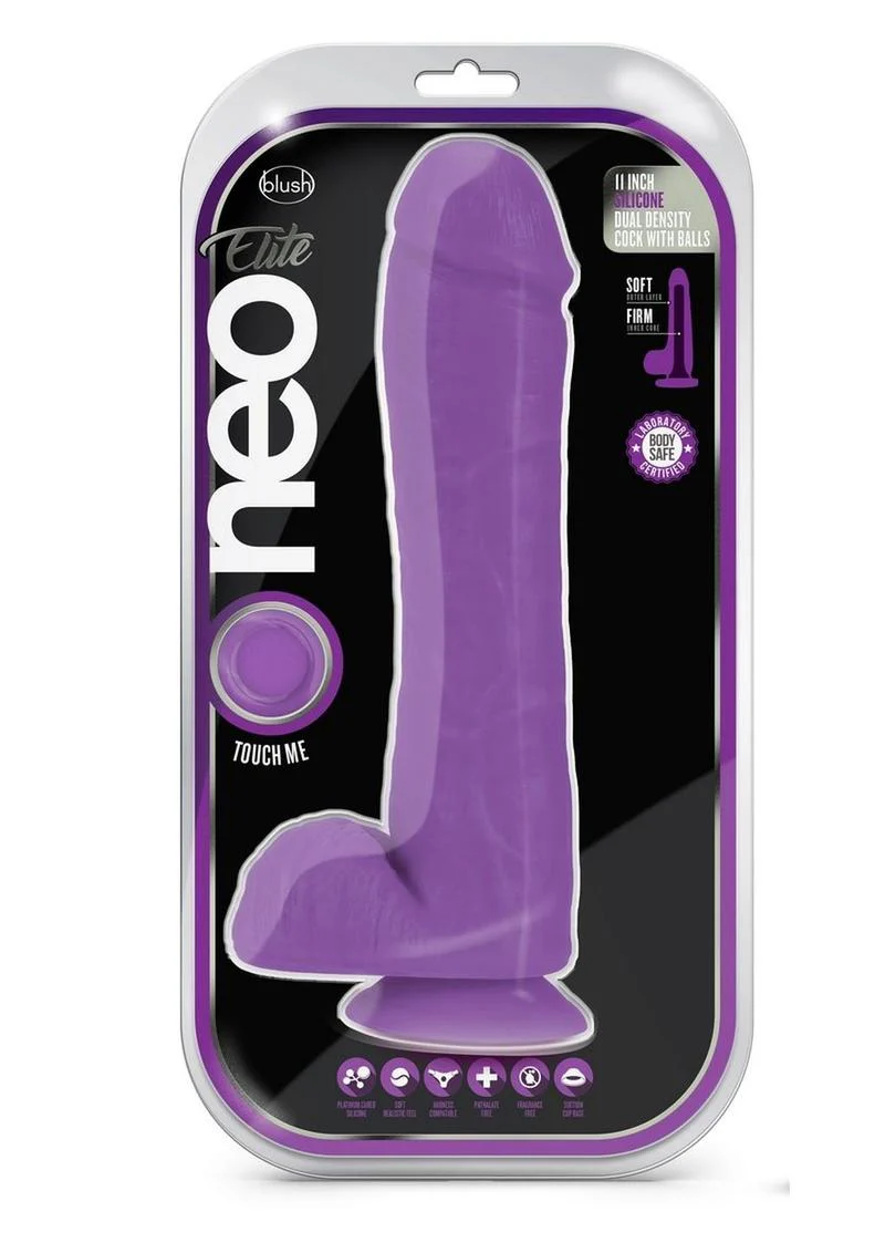 Neo Elite Silicone Dual Density Dildo with Balls - Image 8