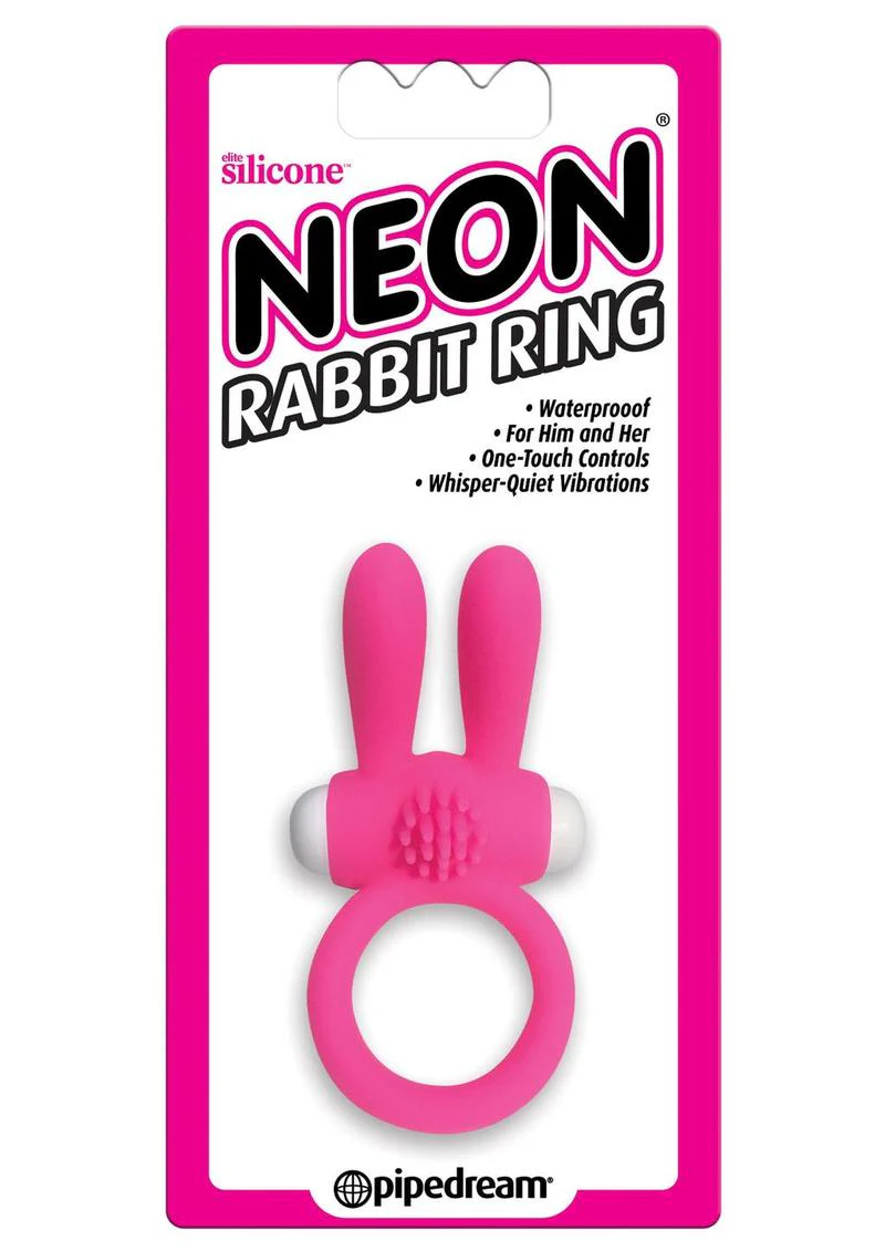 Neon Silicone Vibrating Rabbit Ring - Image 2