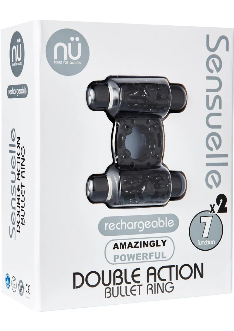 Nu Sensuelle Double Action Bullet Ring Rechargeable Vibrating Cock Ring - Image 3