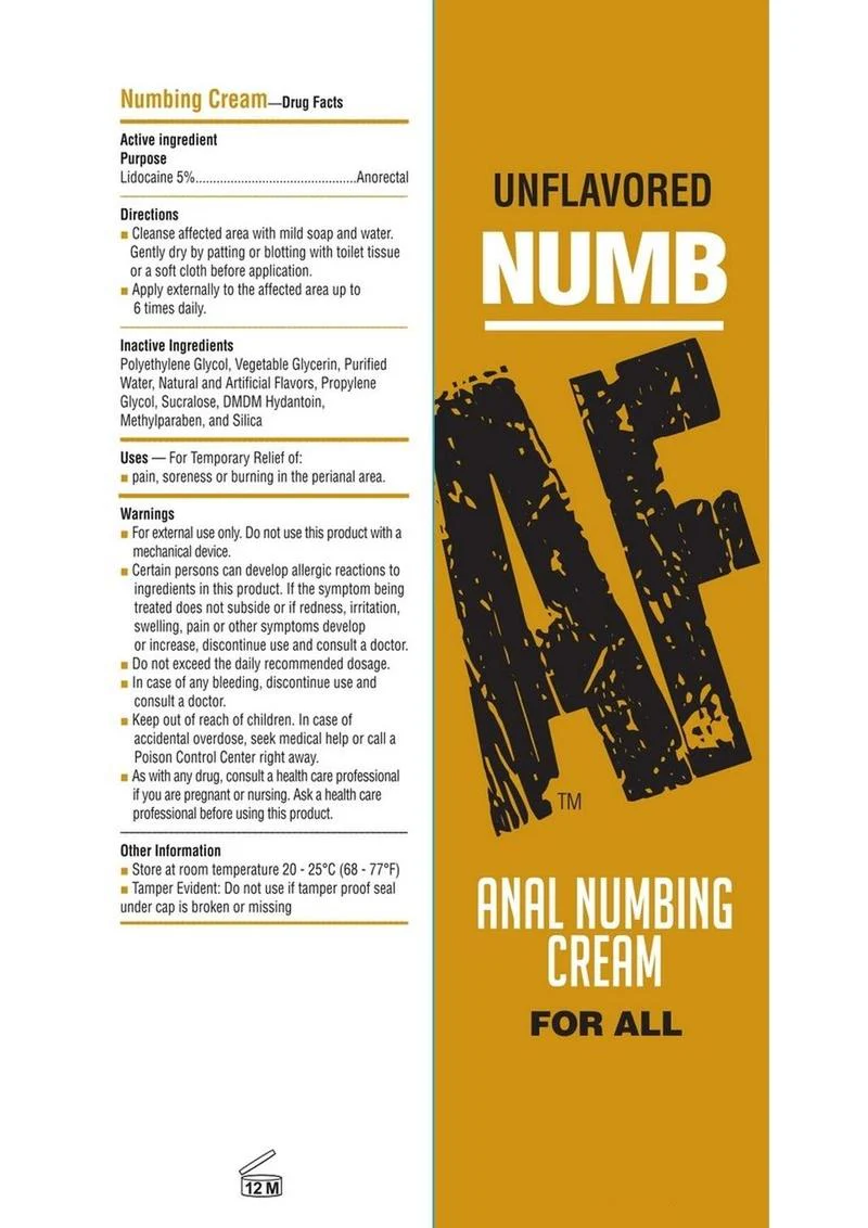 Numb AF Anal Numbing Cream Unflavored - Image 3