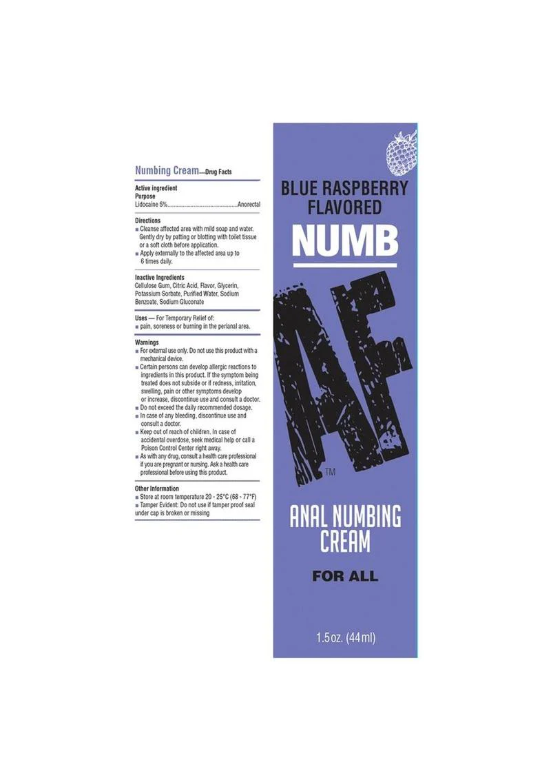 Numb AF Anal Numbing Flavored Cream - Blue Raspberry - Image 3