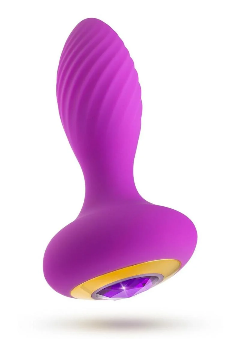Oh My Gem Charm Rechargeable Silicone Anal Plug - Amethyst