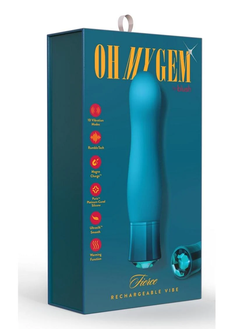 Oh My Gem Fierce Rechargeable Silicone Vibrator - Blue Topaz - Image 2