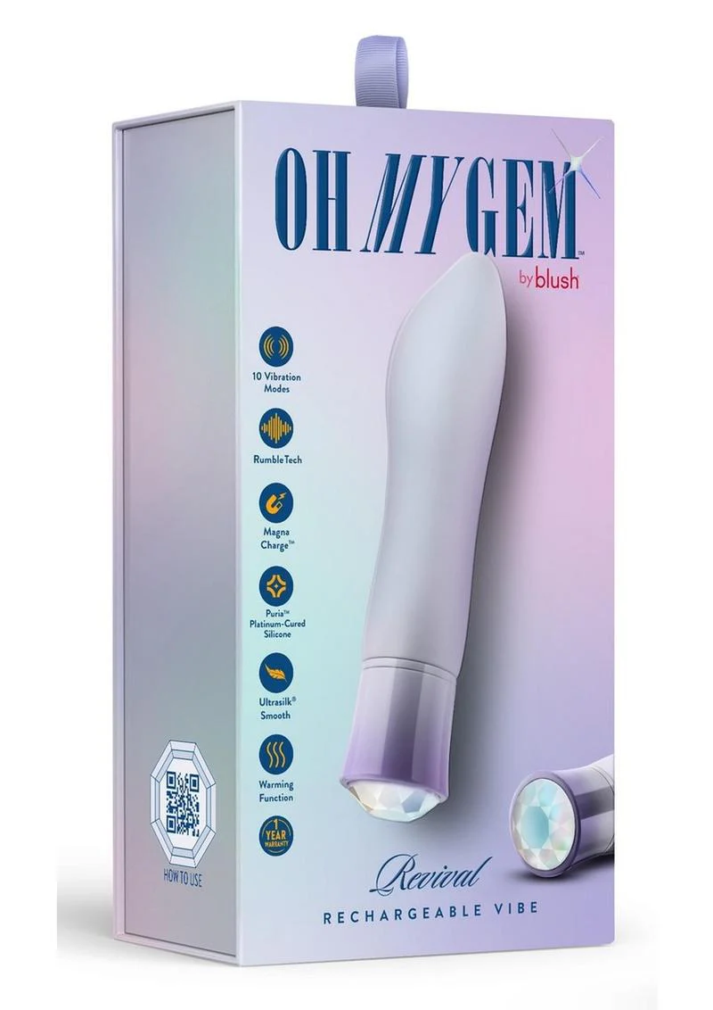 Oh My Gem Revival Rechargeable Silicone G-Spot Vibrator - Opal - Image 2