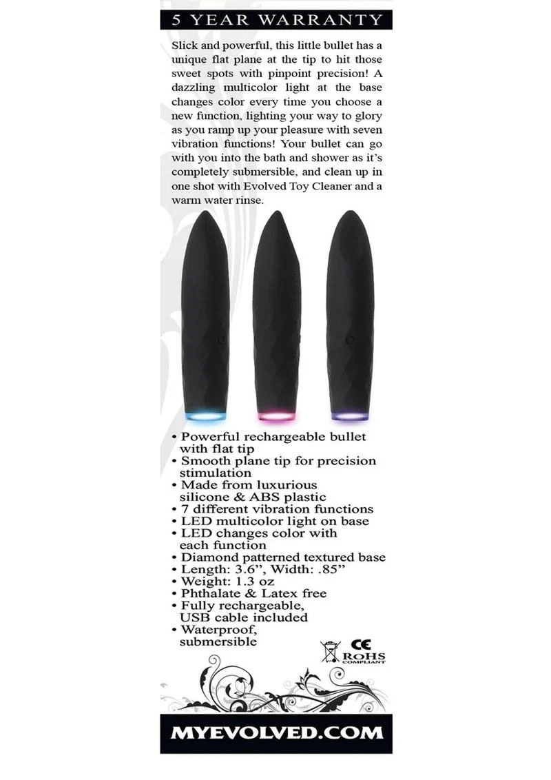 On The Spot Rechargeable Silicone Light Up Bullet Vibrator - Image 4
