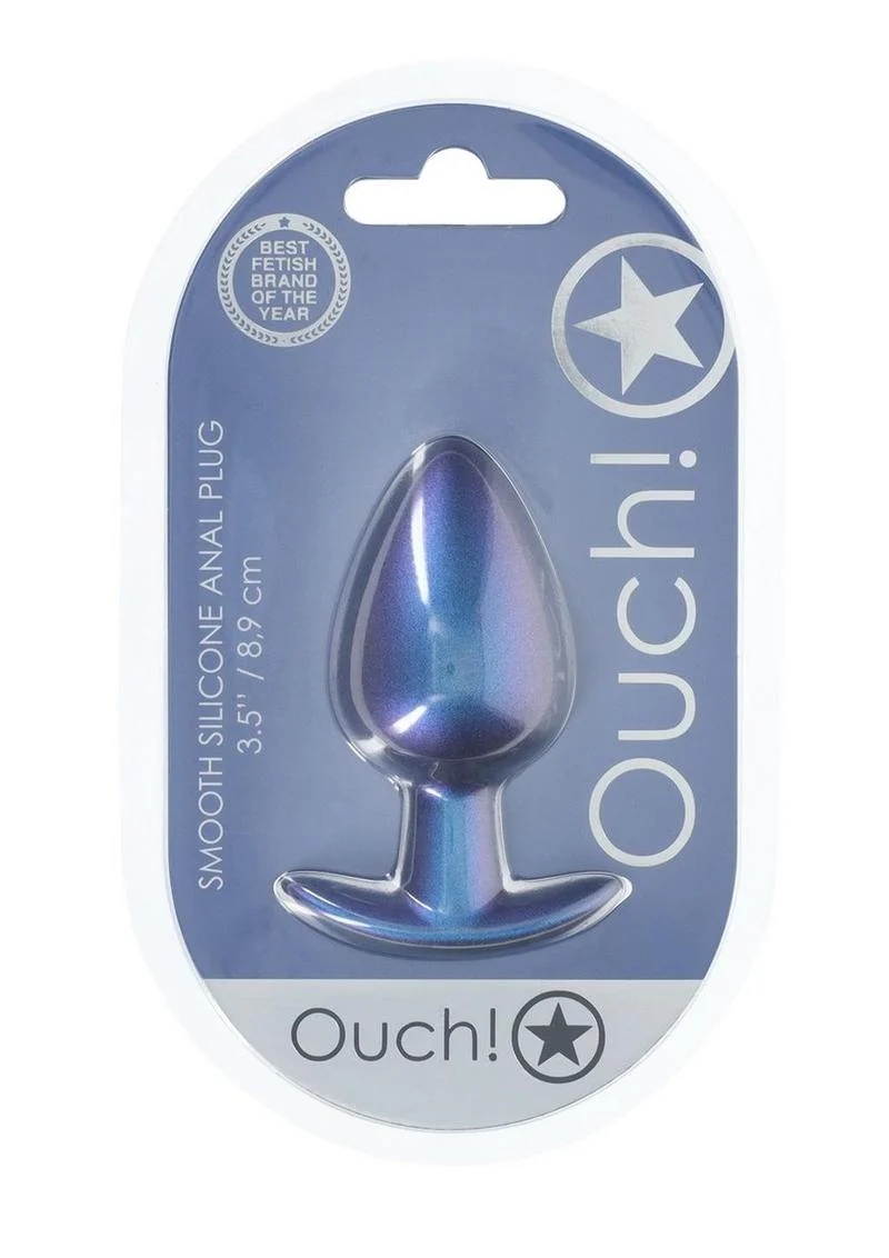 Ouch! Anal Plug Silicone - Large - Metallic - Image 2