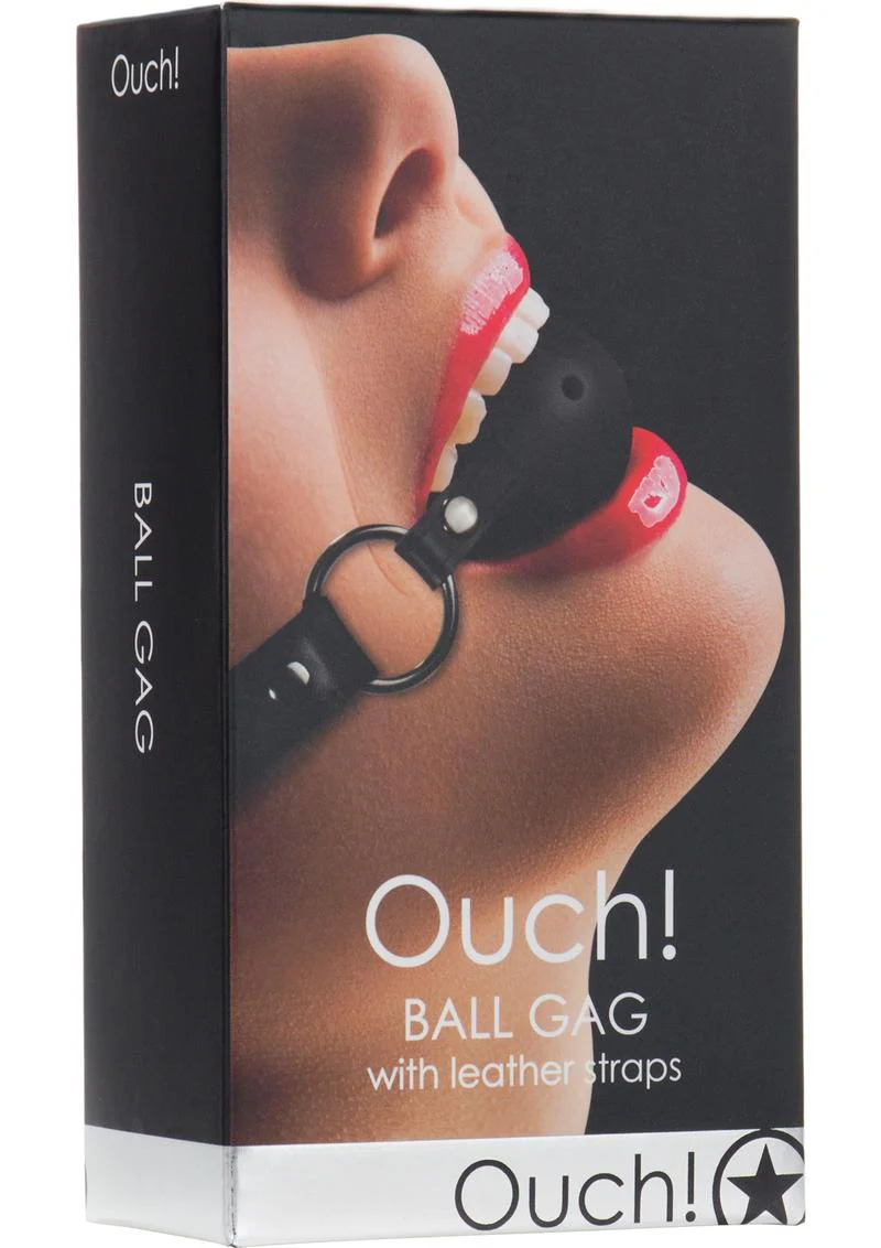 Ouch! Ball Gag with Leather Straps - Image 2